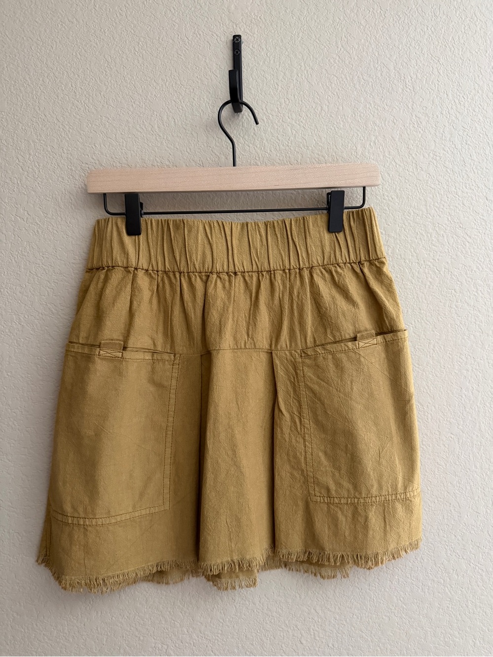 Free people Casual Mustard Mini Skirt with Patch Pockets